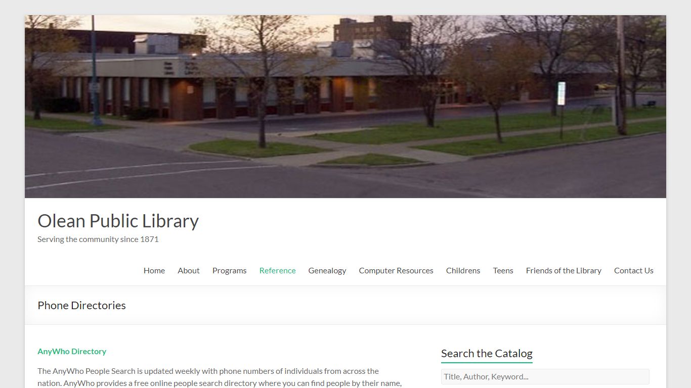 Phone Directories – Olean Public Library